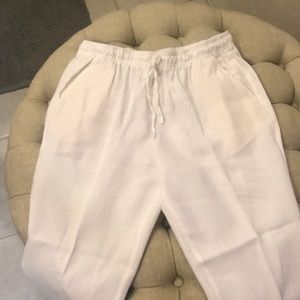 Garnet Hill white linen pants